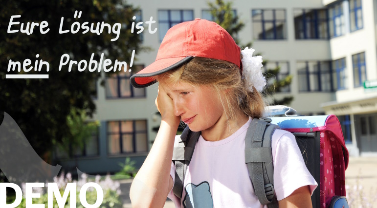 Demo-Emotions-Sad Verzweifeltes Kind vor der Schule: "Eure Lösung ist mein Problem!"
